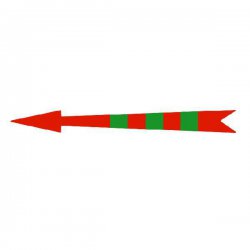 Xplo - selbstklebende rote Pfeilmarkierung mit grünen Markierungen