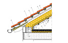 URSA Połączenie dachu skośnego (izolacja dwuwarstwowa) ze ścianą zewnętrzną