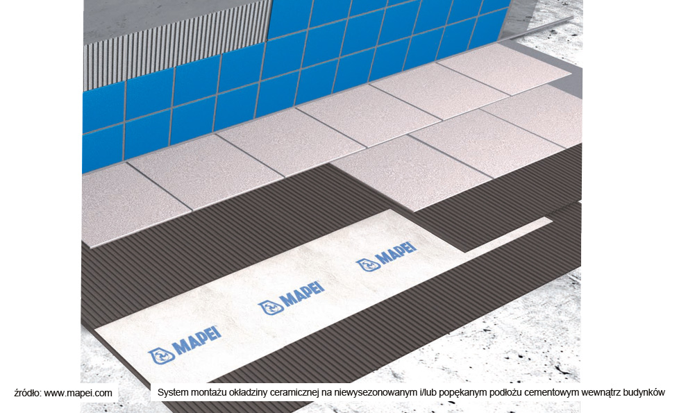Mapei - System montażu okładziny ceramicznej na niewysezonowanym i/lub popękanym podłożu cementowym wewnątrz budynków